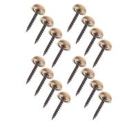 16 Pezzi Viti Decorative 13 MM in Ottone, con Cappucci | Finitura Lucida Color Bronzo, Testa Curva Integrata, per Rivestimenti e Sportelli