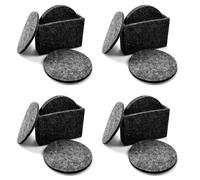 16 Pezzo Sottobicchiere Feltro Sottobicchieri Grigio Scuro Con Custodia