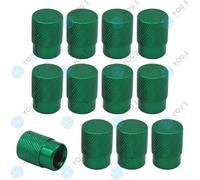 16 Pezzo You.S Alluminio Coperture Valvole Verde con Guarnizione Taglio per Auto