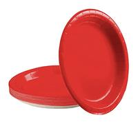 16 piatti di carta rossi per feste di Natale, 22,9 cm, decorazione per la tavola per feste, piatti di carta rossi per feste di Natale, San Valentino