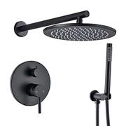 16 pollici miscelatore termostatico doccia sistema a scomparsa set a parete contiene soffione a pioggia e a mano