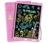 16 Pollici Tavoletta Grafica LCD Scrittura per Bambini, Electight Tavoletta Grafica Lavagna Portatile da Disegno con Penna, Giocattoli Educativi, per Bambini Studenti Famiglia Ufficio, Rosa