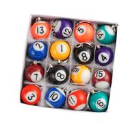 16 portachiavi a forma di palla da biliardo, colorati, numerati, mini palline da biliardo, set regalo per gli amanti del biliardo, colore casuale