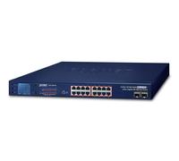 Planet 16 porte 10/100/1000T 802.3at PoE + 2-P 1000X SFP Gigabit, GSW-1820VHP (PoE + 2-P 1000X SFP Gigabit Switch con Smart Color LCDÿ(budget PoE da 300 W, standard/VLAN/Extend, PoE)