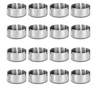 16 posacenere in acciaio inox, moderno, 8 cm, rotondo, portatile, per interni ed esterni, colore: argento