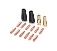 16 Pz Flux Core Gasless Nozzle Tips Kit K3493-1, Punte di Contatto da 0,035 Pollici e Diffusori di Gas con Century FC90/80GL Titanium