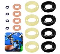16 Pz Kit Guarnizione Iniettore 1.6 HDI, Rondella Di Tenuta Iniettore Diesel Sostituzione Compatibile con Citroen, Peugeot Accessori Universale di Indietro Olio Iniettore(1314368, 1982A0)-Nero