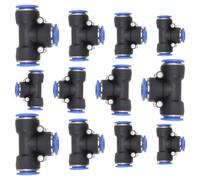 16 PZ Plastica PE-8-10-12-14 Componente pneumatico T-tipo Attacco rapido a tre