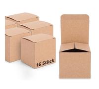 16 Pz Scatole Regalo, Scatole Regalo Cartone Bianche, Scatola Carta Kraft, Scatola Regalo Cartone, per Regali, Feste, Compleanni, Matrimoni, 10 x 10 x 10 cm