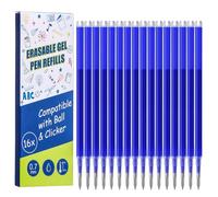 16 Ricariche Cancellabili 0,7 mm Compatibili Con Pilot Frixion, Blu Scuro | per FrixionBall&Clicker e Eberhard Faber, Ricariche con Inchiostro Cancellabile, Scrittura Fluida, Lunghezza 400m