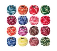 16 rotoli di filo di colore sfumato per ricamo - bobina di filo vibrante per l'uncinetto per arte creativa 'ago, fibre artigianali colorate | Floss - Forniture tessili per la casa, fai