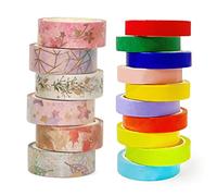 16 rotoli di nastro adesivo Washi per fai da te, Bullet Journal, confezioni regalo, scrapbooking, artigianato, 5 m