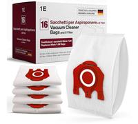 16 sacchetti per Miele [Compact C2/C1, Complete C1] - sostituisce FJM - incl. 4 filtri motore & 4 scarico - per serie S6000-S200 - sostituisce 9917710, 10408420