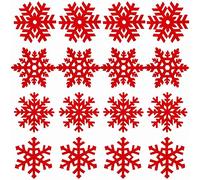 16 Sottobicchiere Natale, sottobicchieri con Design a Fiocco di Neve Sottobicchiere riutilizzabili Antiscivolo Resistenti al Calore per la Decorazione della tavola da Pranzo della Festa di Natale