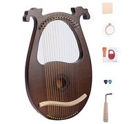 16 Steel String String Wood Mahogany Lyre Harp, Bridge In Acero Con Chiave Di Tuning, Modelli Unici, Simboli Fonetici Intagliati, Con Chiave Di Tunning, Stringhe Di Estrazione (Color : Brown)