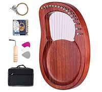 16 String Lyre Harp Mahogany Strumento In Legno Massello In Legno, Con Custodia per Il Trasporto/Tasto di Sintonizzazione/Stringa di Ricambio per Gli Amanti Della Musica per Principianti Brown