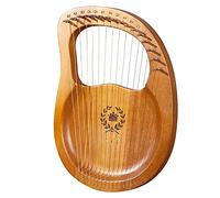 16 Stringa Metallica Lyre Harp Con Simboli Fonetici Scolpiti, Mogano In Legno Massello, Con Chiave Di Tuning, Sostituire Set Di Corde, Regalo For Gli Amanti Della Musica For Principianti Bambini