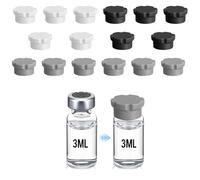 16 tappi protettivi in vetro da 3 ml, riutilizzabili, in silicone, per conservare peptidi, per frigorifero, a prova di perdite, resistenti alla polvere