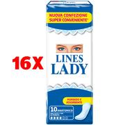 16 X Lines Lady Normale Anatomico 10 Pz. Assorbenti Morbido E Assorbente