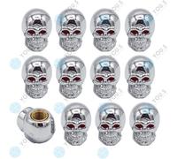 16 X You.S Alluminio Teschio Coperture Valvole Argento con Guarnizione per Auto
