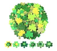 160 adesivo glitterati a quadrifoglio e 80 a forma di quadrifoglio monocolore, adesivi decorativi in schiuma, adatti per fai da te, feste, compleanni
