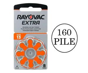 160 Batterie PILE RAYOVAC Extra 13 per Apparecchi Acustici Protesi Udito PR48