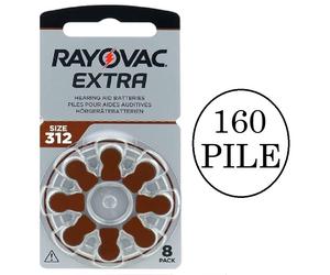 160 Batterie PILE RAYOVAC Extra 312 per Apparecchi Acustici Protesi Udito PR41
