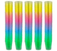 160 bicchierini da grappa riutilizzabili in plastica, per feste, shot, lavabili in lavastoviglie (29 ml), colori arcobaleno