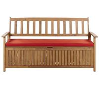 160 cm Panca da giardino con cuscino SOVANA Rosso Legno d'acacia con conten