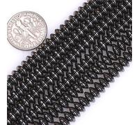 160 perline in ematite nera naturale da 8 mm, perline sfuse a forma di rondelle, per la creazione di gioielli, braccialetti e collane fai da te