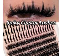160 pezzi di ciglia finte a grappolo singolo, 3 stili inclusi ciglia dalla punta appuntita per uno sguardo naturale, ciglia riutilizzabili dalla punta appuntita 80D+, ciglia individuali leggere e segm