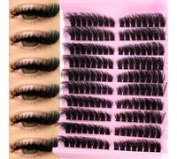 160 pezzi di ciuffetti di ciglie individuali, 80D D Curl 8-16mm, kit di ciuffetti di ciglie fai-da-te accoppiati a sinistra e a destra, super densi, morbidi, dall'aspetto naturale, estensioni di cigli