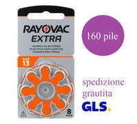 160 pile 2 scatole RAYOVAC Extra 13 per Apparecchi Acustici PROTESI udito PR48
