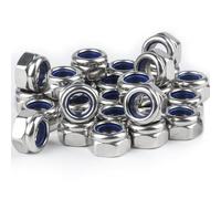 160 PzDadi Esagonali in Acciaio Inox DIN 985, M4 Dadi Autobloccanti in Acciaio Inox e Nylon, Dado a Vite, Dado di Sicurezza Arresto, Dadi di Bloccaggio Serraggio per Viti e Bulloni