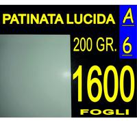 1600 FOGLI A6 CARTA PATINATA LUCIDA STAMPANTI LASER FOTO TESSERA 200 gr