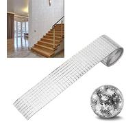 1600 Pcs Mini Disco Ball Mirror Tiles Mini Square Glass Tiles Self Adhesive Mirror Stickers, Decorative Craft DIY Accessory Mirrors Mosaic Tiles for DIY Craft Decoration(Silver)
