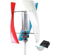 16000W Vertical Wind Generator - 12V/24V/48V Output Turbine with Controller, 3-Blade Aerodynamic Design, Auto Windward Adjustment, Ideal for Boats, Gazebos, Mobile Homes (Red, 110V)