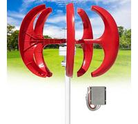 16000W Wind Turbine Generator, Horizontal Axis Wind Power System, 12V/24V/48V Output, Small Wind Turbine, Low Starting Wind Speed, Suitable for Off-Grid and Residential Use(Red,24V)