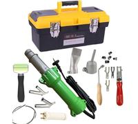 1600W Pistola Saldatura ad Aria Calda Plastica Luce Led Set di Strumenti Completo di Strumenti Pistola Saldatore Portatile con Pavimentazione Farfalla Riparazione Kit di Saldatura Custodia Trasporto