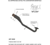 16039 - Collettore Scarico LeoVince Catalizzato YAMAHA NMAX 125 /155 (20-23)
