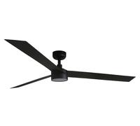 160cm Ventilatore Con LED Lampada Incrociatore Nero Dc Ventola Telecomando [EEK: E]