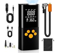 160PSI Compressore Aria Portatile 10000mAh,Portable Electric Air Compressor auto con 5 Modalità, Schermo LCD Digitale e Torcia LED, Pompa Elettrica per Bicicletta, Auto, Moto, Monopattino, Palloni