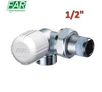 1617 - valvola 1/2'' termostatizzabile doppia squadra ad angolo destro comando v