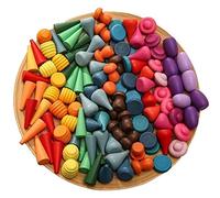 162 Pc Patti Sconda I Materiali per Maturali a Rainbow Legno Paccheggio della per Isprouzione Profficazione Stope Educative Smittura Sensorire Play Montessori Giocattoli Montessori