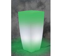 16208 Q.TA' 1 VASO STILO SQUARE BRIGHT 33X33X70CM LUCE VERDE