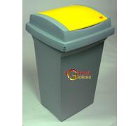 BIDONE IMMONDIZIA 'RECYCLING' Lt. 50 coperchio col. giallo ICS
