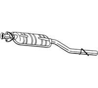 163 CV SILENZIATORE CENTRALE PER MERCEDES W203 C 200 Kompressor KW 120