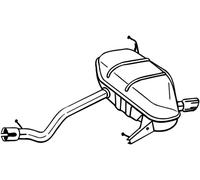 170 CV SILENZIATORE POSTERIORE PER BMW 1 E81 120i KW 125 CV 170