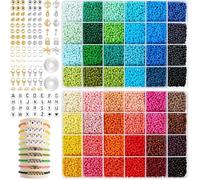16300+ Pezzi perline per braccialetti，3mm Kit Perline per Braccialetti Fai Da Te con 300PCS Perline Lettere，Kit di perline per la creazione，friendship bracelet kit