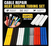 164 pezzi Kit di riparazione per tubi termoretraibili, Set di guaine per cavi multicolore, Guaina di protezione per cavi fai-da-te, Adatto per cavi di ricarica USB Type C Android, Accessori organizzat